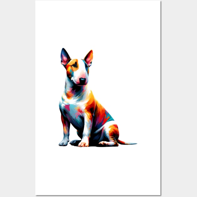 Vibrant Splashed Paint Bull Terrier Artwork Wall Art by ArtRUs